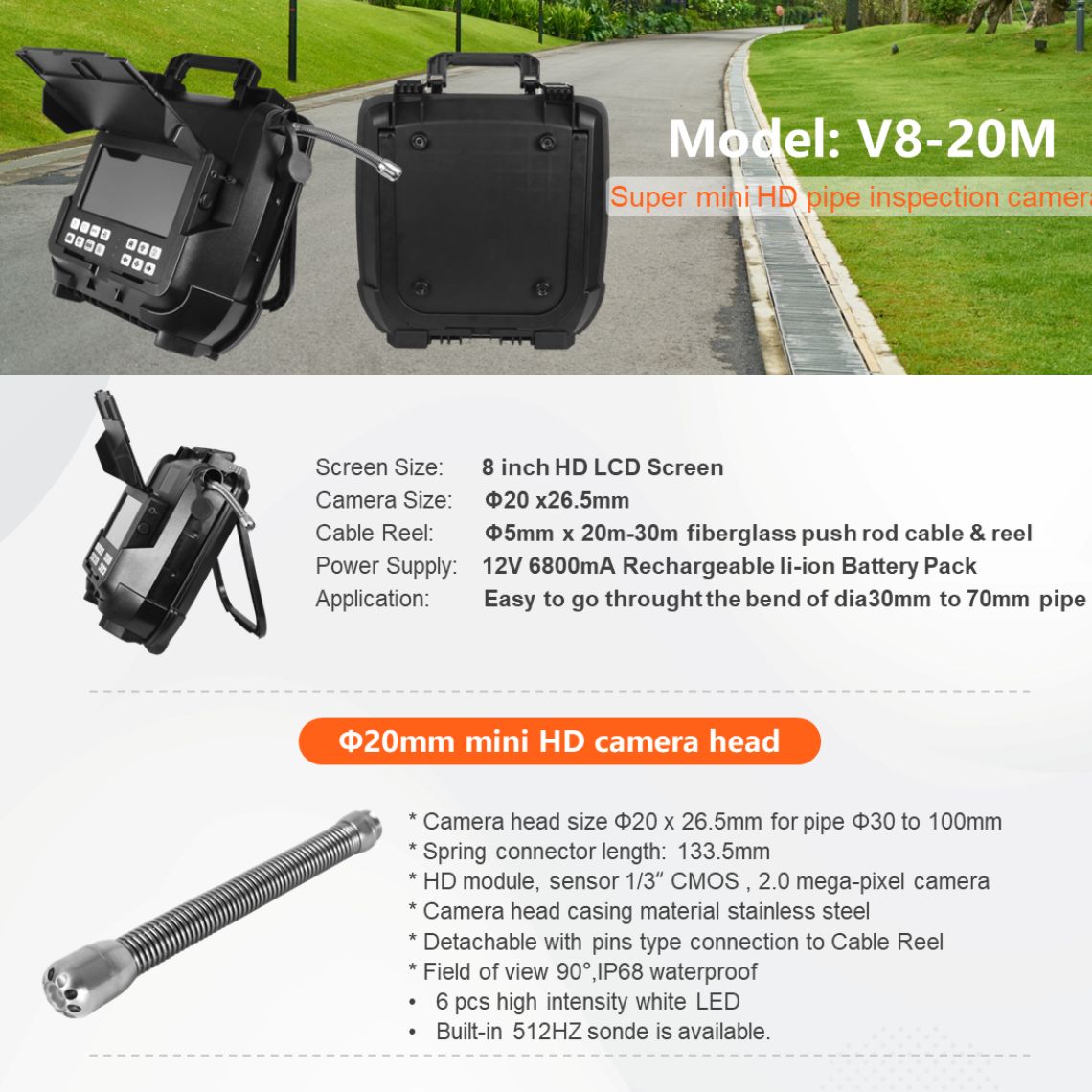 VICAM V8-20M 超迷你管道內視鏡